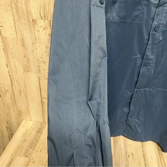 Swiss Tech Long Sleeve Nylon Blend Button Up Shirt Blue XL Outdoors Performance - Picture 4 of 7